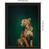 image:imageKate and Laurel Framed Wall Art Print Twilight Emerald Green Leopard by The Creative Bunch Studio 29 x 41 Svelte Noir Black Frame Modern Contemporary Animal Art for Wall DecorManhattan Black