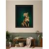 image:imageKate and Laurel Framed Wall Art Print Twilight Emerald Green Leopard by The Creative Bunch Studio 29 x 41 Svelte Noir Black Frame Modern Contemporary Animal Art for Wall DecorManhattan Black