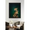 image:imageKate and Laurel Framed Wall Art Print Twilight Emerald Green Leopard by The Creative Bunch Studio 29 x 41 Svelte Noir Black Frame Modern Contemporary Animal Art for Wall DecorManhattan Black