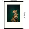 image:imageKate and Laurel Framed Wall Art Print Twilight Emerald Green Leopard by The Creative Bunch Studio 29 x 41 Svelte Noir Black Frame Modern Contemporary Animal Art for Wall DecorSvelte Noir Black