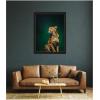 image:imageKate and Laurel Framed Wall Art Print Twilight Emerald Green Leopard by The Creative Bunch Studio 29 x 41 Svelte Noir Black Frame Modern Contemporary Animal Art for Wall DecorManhattan Black
