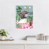 image:imageKate and Laurel Maximalist Bathroom Elephant Bubblegum Framed Canvas Wall Art by Honey Island Studio 18 x 24 Sylvie Beaded White Whimsical Animals Bathroom Flowers Art for Wall DecorWhite