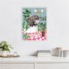 image:imageKate and Laurel Maximalist Bathroom Elephant Bubblegum Framed Canvas Wall Art by Honey Island Studio 18 x 24 Sylvie Beaded White Whimsical Animals Bathroom Flowers Art for Wall DecorBeaded White
