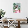 image:imageKate and Laurel Maximalist Bathroom Elephant Bubblegum Framed Canvas Wall Art by Honey Island Studio 18 x 24 Sylvie Beaded White Whimsical Animals Bathroom Flowers Art for Wall DecorBeaded White
