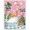 image:imageKate and Laurel Maximalist Llama Bath Framed Canvas Wall Art by Honey Island Studio 18 x 24 Sylvie Beaded White Whimsical Animals Bathroom Flowers Humor Art for Wall Decor Living Room Bedroom