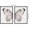image:imageKate and Laurel Minimal Butterfly Watercolor Neutral Linen  2 Piece Framed Canvas Wall Art Set by The Creative Bunch Studio Sylvie Beaded Black Modern Contemporary Animal Art for Wall Decor