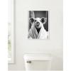 image:imageKate and Laurel Pig Bathroom Art Towel Robe Black and White Framed Canvas Wall Art by The Creative Bunch Studio 18 x 24 Sylvie White Whimsical Animals Bathroom Art for Wall Decor Living Room