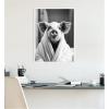 image:imageKate and Laurel Pig Bathroom Art Towel Robe Black and White Framed Canvas Wall Art by The Creative Bunch Studio 18 x 24 Sylvie White Whimsical Animals Bathroom Art for Wall Decor Living Room