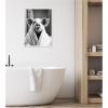 image:imageKate and Laurel Pig Bathroom Art Towel Robe Black and White Framed Canvas Wall Art by The Creative Bunch Studio 18 x 24 Sylvie White Whimsical Animals Bathroom Art for Wall Decor Living Room