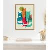 image:imageKate and Laurel Retro Cats Under The Moon Framed Canvas Wall Art by Rachel Lee 18 x 24 Sylvie Natural Whimsical Abstract Animals Art for Wall Decor Living Room Bedroom