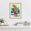 image:imageKate and Laurel Retro Cats Under The Moon Framed Canvas Wall Art by Rachel Lee 18 x 24 Sylvie Natural Whimsical Abstract Animals Art for Wall Decor Living Room Bedroom