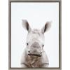 image:imageKate and Laurel Sylvie Animal Studio Baby Rhino Framed Canvas Wall Art by Amy Peterson Art Studio 18x24 Natural Modern Animal Portrait Art for WallGray