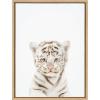 image:imageKate and Laurel Sylvie Animal Studio Baby White Tiger Framed Canvas Wall Art by Amy Peterson Art Studio 18x24 Natural Modern Jungle Animal Portrait Art for WallNatural
