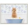 image:imageKate and Laurel Sylvie Baby Alpaca in Hydrangea Bubble Bath Framed Canvas Wall Art by Amy Peterson Art Studio 18x24 White Cute Animal Bathtub Art for Wall