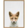 image:imageKate and Laurel Sylvie Baby Fox Color Illustration Framed Canvas Wall Art by Simon Te of Tai Prints 18x24 Natural Adorable Animal Art Wall DcorNatural