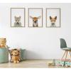 image:imageKate and Laurel Sylvie Baby Wolf Color Illustration Framed Canvas Wall Art by Simon Te of Tai Prints 18x24 Natural Adorable Animal Art Wall DcorNatural