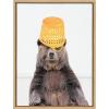 image:imageKate and Laurel Sylvie Basket Case Bear Framed Canvas Wall Art by Amy Peterson Art Studio 18x24 White Adorable Animal Art Funny Laundry Room ArtNatural