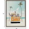 image:imageKate and Laurel Sylvie Beach Adventures Framed Canvas Wall Art by July Art Prints 18x24 Gray Colorful Beach Animal Wall Art DecorGray