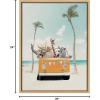 image:imageKate and Laurel Sylvie Beach Adventures Framed Canvas Wall Art by July Art Prints 18x24 Gray Colorful Beach Animal Wall Art DecorNatural