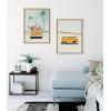 image:imageKate and Laurel Sylvie Beach Adventures Framed Canvas Wall Art by July Art Prints 18x24 Gray Colorful Beach Animal Wall Art DecorNatural
