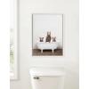 image:imageKate and Laurel Sylvie Beaded Three Little Bears in Vintage Bathtub Vintage Framed Canvas Wall Art by Amy Peterson 18x24 White Adorable Woodland Animal Art for WallBeaded White