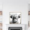 image:imageKate and Laurel Sylvie Black and White Highland Cow in Reading Glasses Framed Canvas Wall Art by The Creative Bunch Studio 30 x 30 Beaded Natural Black and White Animal Wall Decor Living RoomBeaded Natural