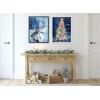 image:imageKate and Laurel Sylvie Colorful Majestic Reindeer In Snow Framed Canvas Wall Art by Rachel Christopoulos 18x24 Gray Winter Christmas Reindeer Art for WallGray