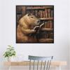 image:imageKate and Laurel Sylvie Colorful Traditional Capybara Reading in Library Framed Canvas Wall Art by The Creative Bunch Studio 30x30 Beaded Black Whimsical Animal Art for Wall Decor Living Room