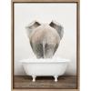 image:imageKate and Laurel Sylvie Elephant Back in Rustic Bath Framed Canvas Wall Art by Amy Peterson Art Studio 18x24 Gold Modern Fun Decorative Bathtub Wall Art for Home DcorGold