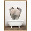 image:imageKate and Laurel Sylvie Elephant Back in Rustic Bath Framed Canvas Wall Art by Amy Peterson Art Studio 18x24 Gold Modern Fun Decorative Bathtub Wall Art for Home DcorNatural
