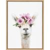 image:imageKate and Laurel Sylvie Flower Crown Alpaca Framed Canvas Wall Art by Amy Peterson Art Studio 18x24 Natural Cute Animal Art for Wall Decor