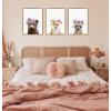 image:imageKate and Laurel Sylvie Flower Crown Bear Framed Canvas Wall Art by Amy Peterson Art Studio 18x24 Natural Cute Animal Art for Wall DecorBright Gold