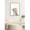 image:imageKate and Laurel Sylvie Flower Crown Tiger Cub Framed Canvas Wall Art by Amy Peterson Art Studio 18x24 Natural Cute Animal Art for Wall DecorBright Gold