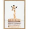image:imageKate and Laurel Sylvie Fold Giraffe Framed Canvas Wall Art by Amy Peterson Art Studio 18x24 Natural Mudroom Wall DcorNatural