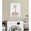 image:imageKate and Laurel Sylvie Fold Giraffe Framed Canvas Wall Art by Amy Peterson Art Studio 18x24 Natural Mudroom Wall DcorWhite