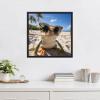 image:imageKate and Laurel Sylvie Funny Animal Beach Cool Frog Orange Glasses Selfie Framed Canvas Wall Art by The Creative Bunch Studio 22x22 Natural Funny Cute Animal Art for WallBlack