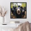 image:imageKate and Laurel Sylvie Funny Animal Black Bear Selfie Framed Canvas Wall Art by The Creative Bunch Studio 22x22 Black Funny Cute Animal Art for WallBlack