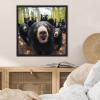 image:imageKate and Laurel Sylvie Funny Animal Black Bear Selfie Framed Canvas Wall Art by The Creative Bunch Studio 22x22 Black Funny Cute Animal Art for WallBlack