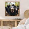 image:imageKate and Laurel Sylvie Funny Animal Black Bear Selfie Framed Canvas Wall Art by The Creative Bunch Studio 22x22 Black Funny Cute Animal Art for WallNatural