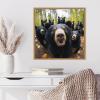 image:imageKate and Laurel Sylvie Funny Animal Black Bear Selfie Framed Canvas Wall Art by The Creative Bunch Studio 22x22 Black Funny Cute Animal Art for WallNatural
