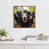 image:imageKate and Laurel Sylvie Funny Animal Black Bear Selfie Framed Canvas Wall Art by The Creative Bunch Studio 22x22 Black Funny Cute Animal Art for WallNatural