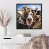 image:imageKate and Laurel Sylvie Funny Animal Dog Selfie Framed Canvas Wall Art by The Creative Bunch Studio 22x22 Black Funny Cute Animal Art for WallBlack