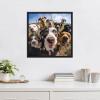 image:imageKate and Laurel Sylvie Funny Animal Dog Selfie Framed Canvas Wall Art by The Creative Bunch Studio 22x22 Black Funny Cute Animal Art for WallBlack