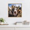 image:imageKate and Laurel Sylvie Funny Animal Dog Selfie Framed Canvas Wall Art by The Creative Bunch Studio 22x22 Black Funny Cute Animal Art for WallNatural