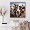 image:imageKate and Laurel Sylvie Funny Animal Dog Selfie Framed Canvas Wall Art by The Creative Bunch Studio 22x22 Black Funny Cute Animal Art for WallNatural
