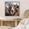 image:imageKate and Laurel Sylvie Funny Animal Dog Selfie Framed Canvas Wall Art by The Creative Bunch Studio 22x22 Black Funny Cute Animal Art for WallNatural
