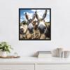 image:imageKate and Laurel Sylvie Funny Animal Donkey Selfie Framed Canvas Wall Art by The Creative Bunch Studio 22x22 Natural Funny Cute Animal Art for WallBlack