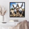image:imageKate and Laurel Sylvie Funny Animal Donkey Selfie Framed Canvas Wall Art by The Creative Bunch Studio 22x22 Natural Funny Cute Animal Art for WallBlack