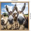 image:imageKate and Laurel Sylvie Funny Animal Donkey Selfie Framed Canvas Wall Art by The Creative Bunch Studio 22x22 Natural Funny Cute Animal Art for WallNatural