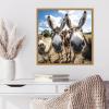 image:imageKate and Laurel Sylvie Funny Animal Donkey Selfie Framed Canvas Wall Art by The Creative Bunch Studio 22x22 Natural Funny Cute Animal Art for WallNatural